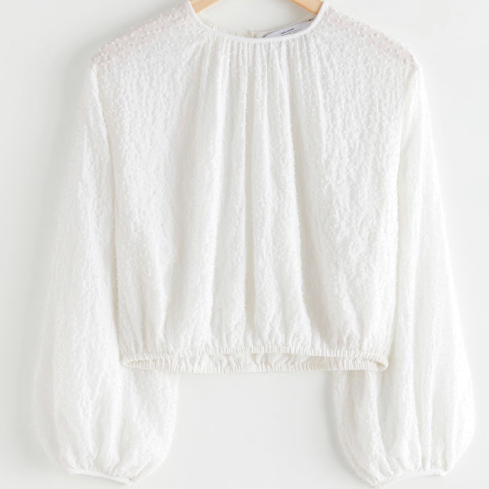 & other stories 🫶 Textured Voluminous Sleeve Blouse | US4 small